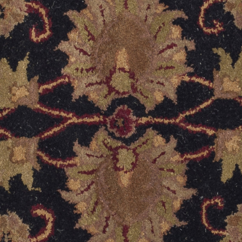 Charlton Home® Bromley Handmade Wool Black / Burgundy Rug & Reviews